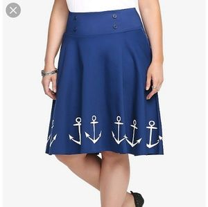 ⚓ Torrid Retro Chic ⚓ Navy Blue Anchor Skirt sz 22